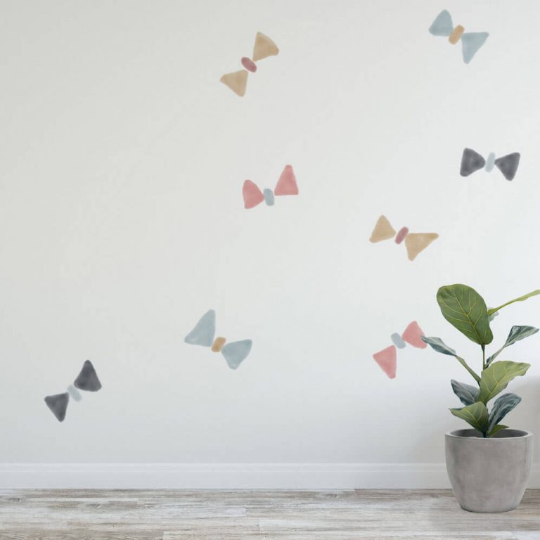 Watercolour butterflies as wall decals.