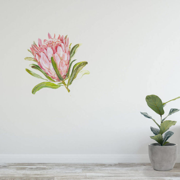 Protea flower wall decal detail