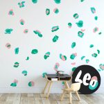 Leopard Print wall decals in pink and green.